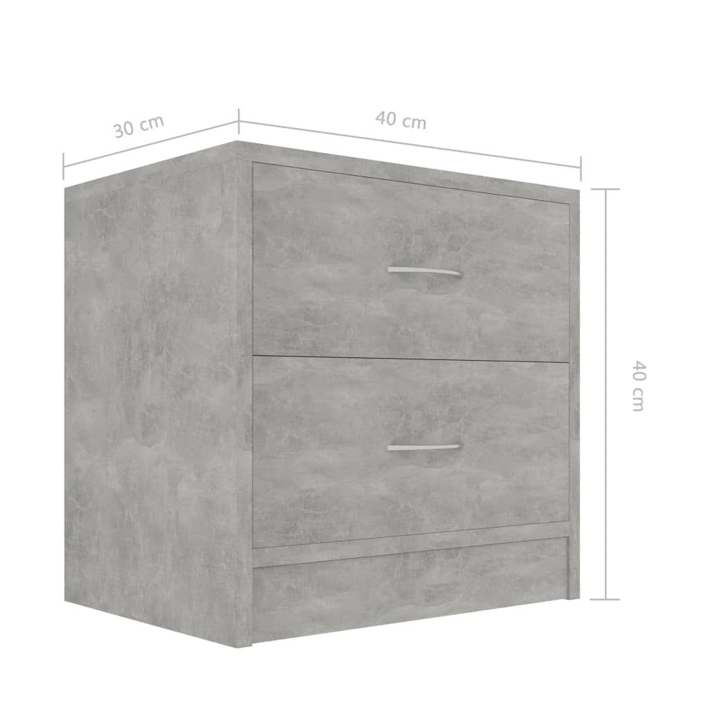 vidaXL betonszürke forgácslap éjjeliszekrény 40 x 30 x 40 cm