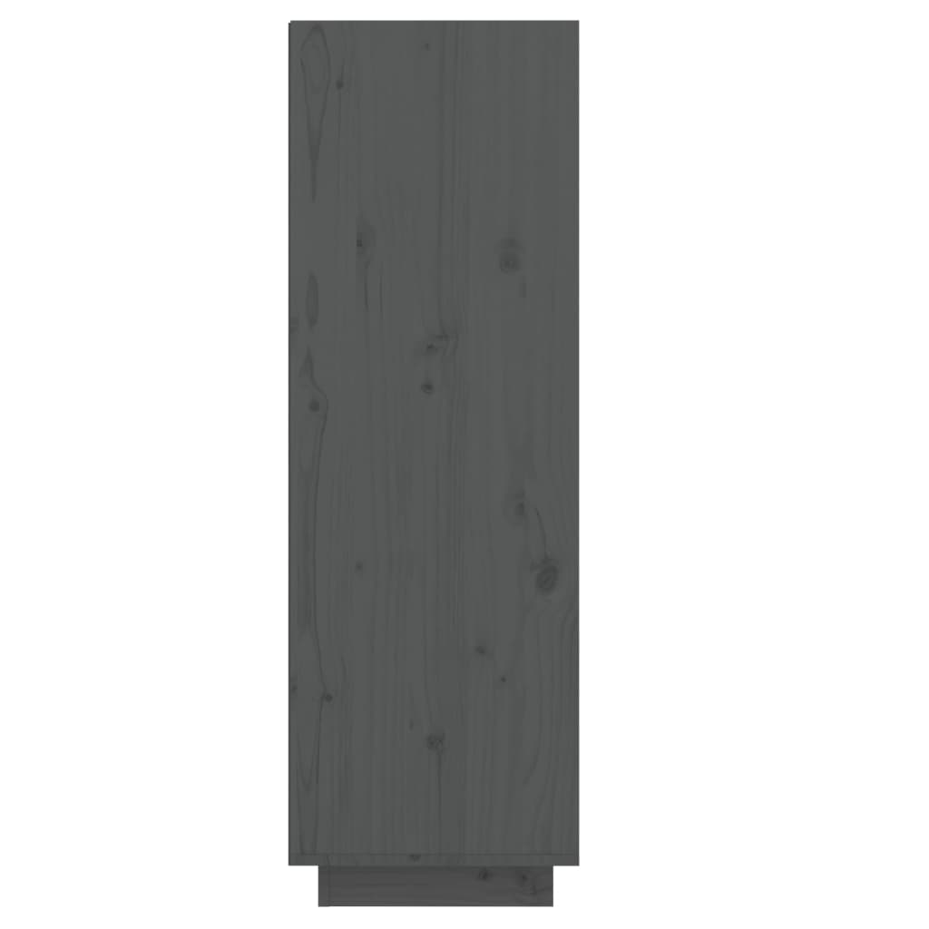 vidaXL szürke tömör fenyőfa cipőszekrény 30x34x105 cm