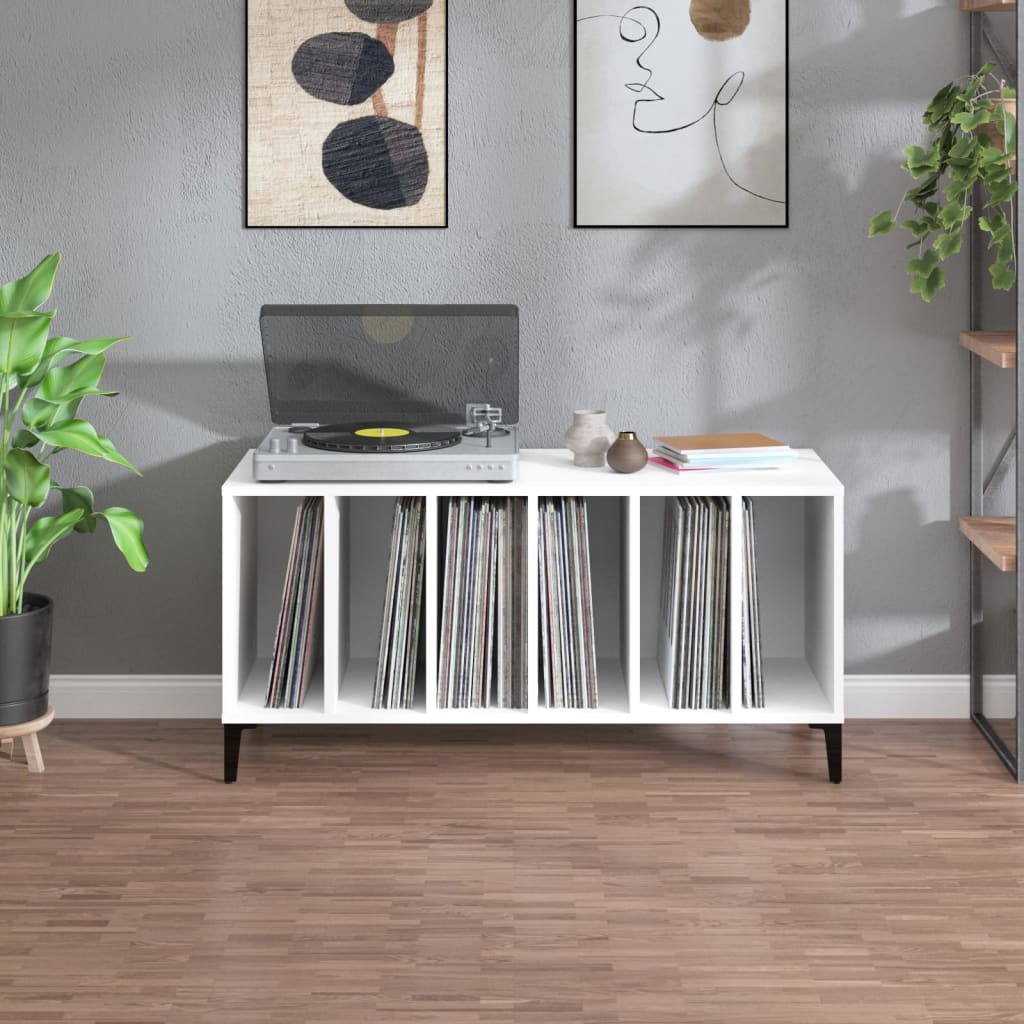 vidaXL fehér szerelt fa hanglemezszekrény 100 x 38 x 48 cm