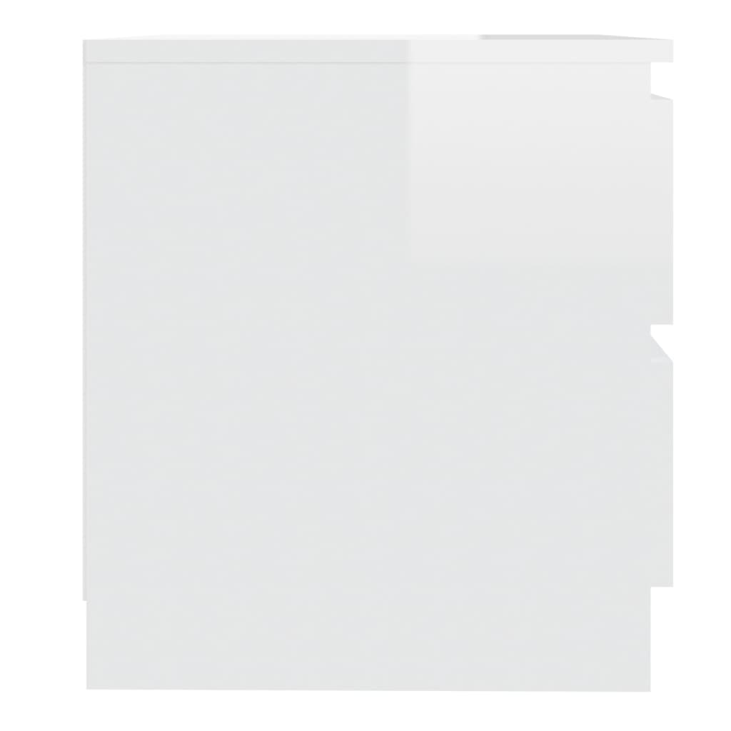 vidaXL magasfényű fehér forgácslap éjjeliszekrény 50 x 39 x 43,5 cm