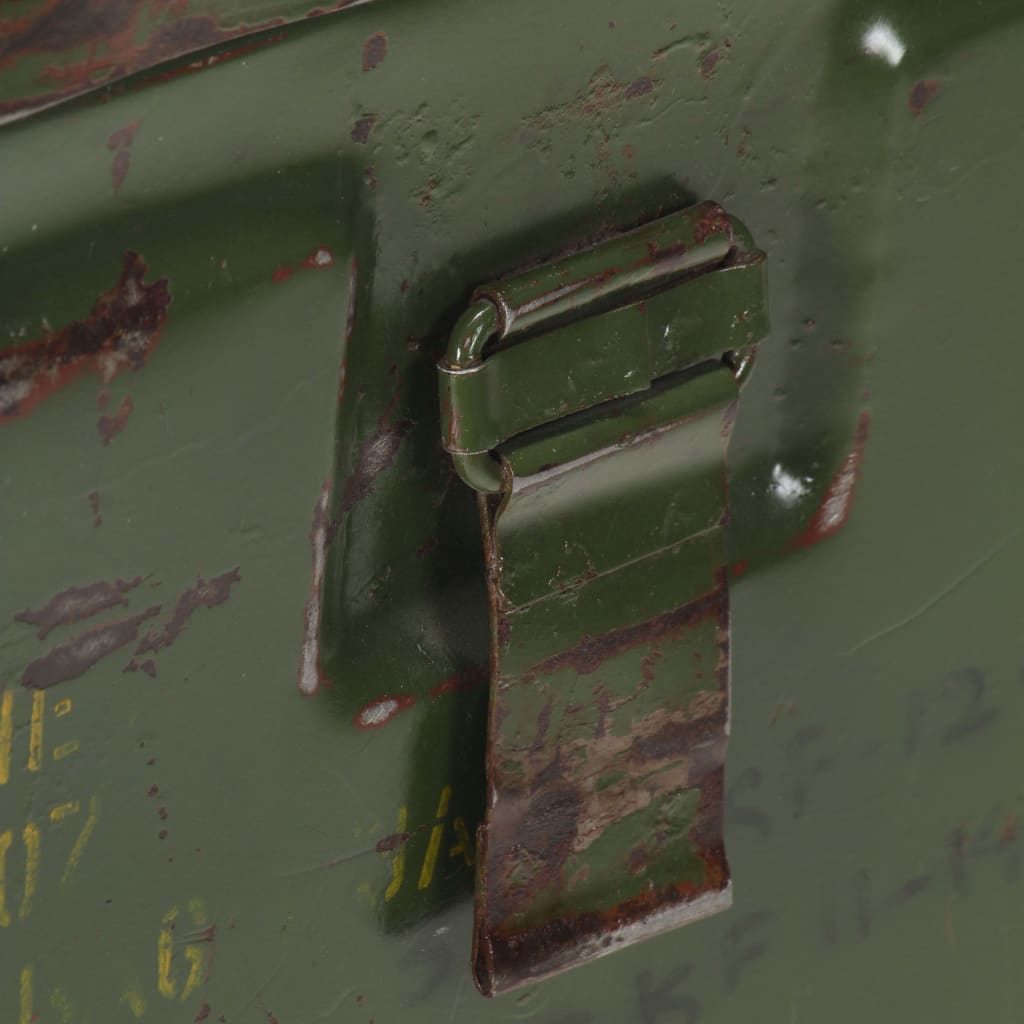 vidaXL katonai stílusú vas tárolóláda 68 x 24 x 66 cm