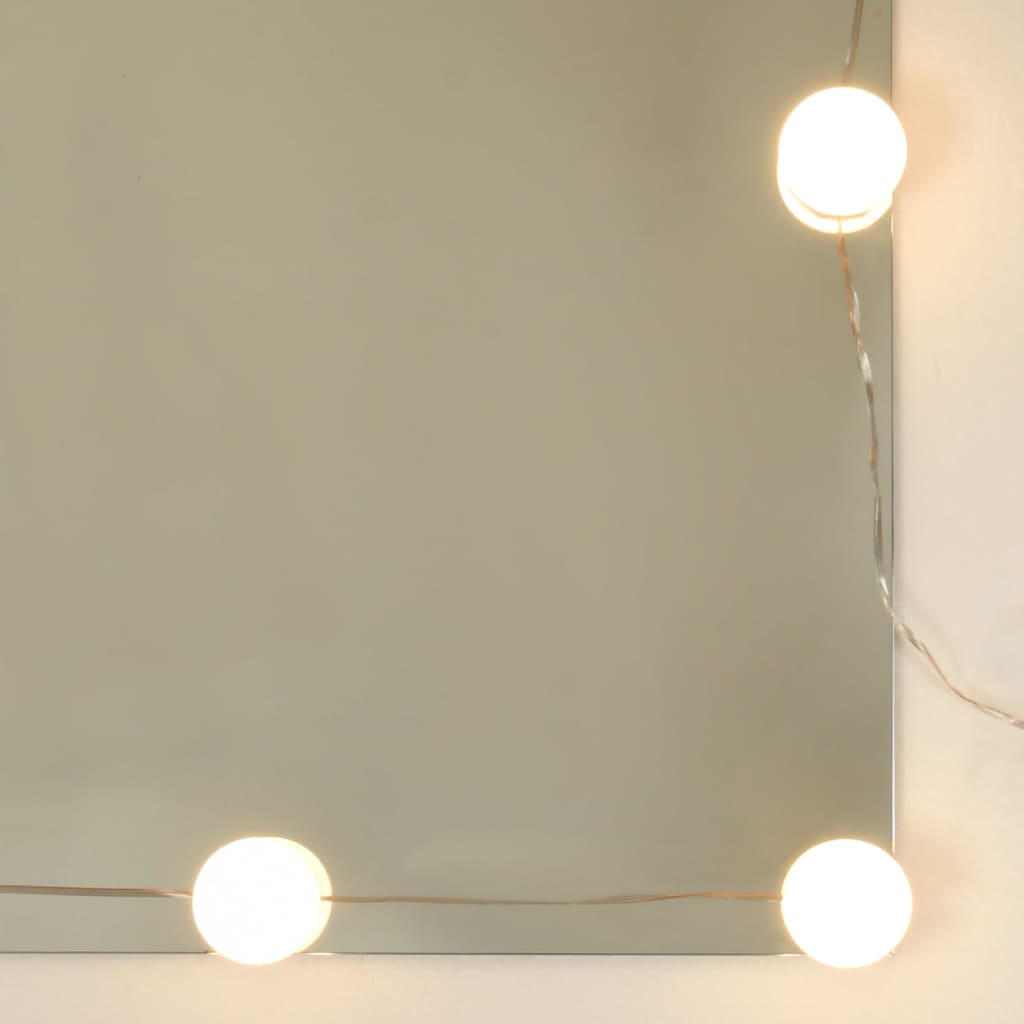 vidaXL fehér tükrös szekrény LED-ekkel 91 x 15 x 76,5 cm