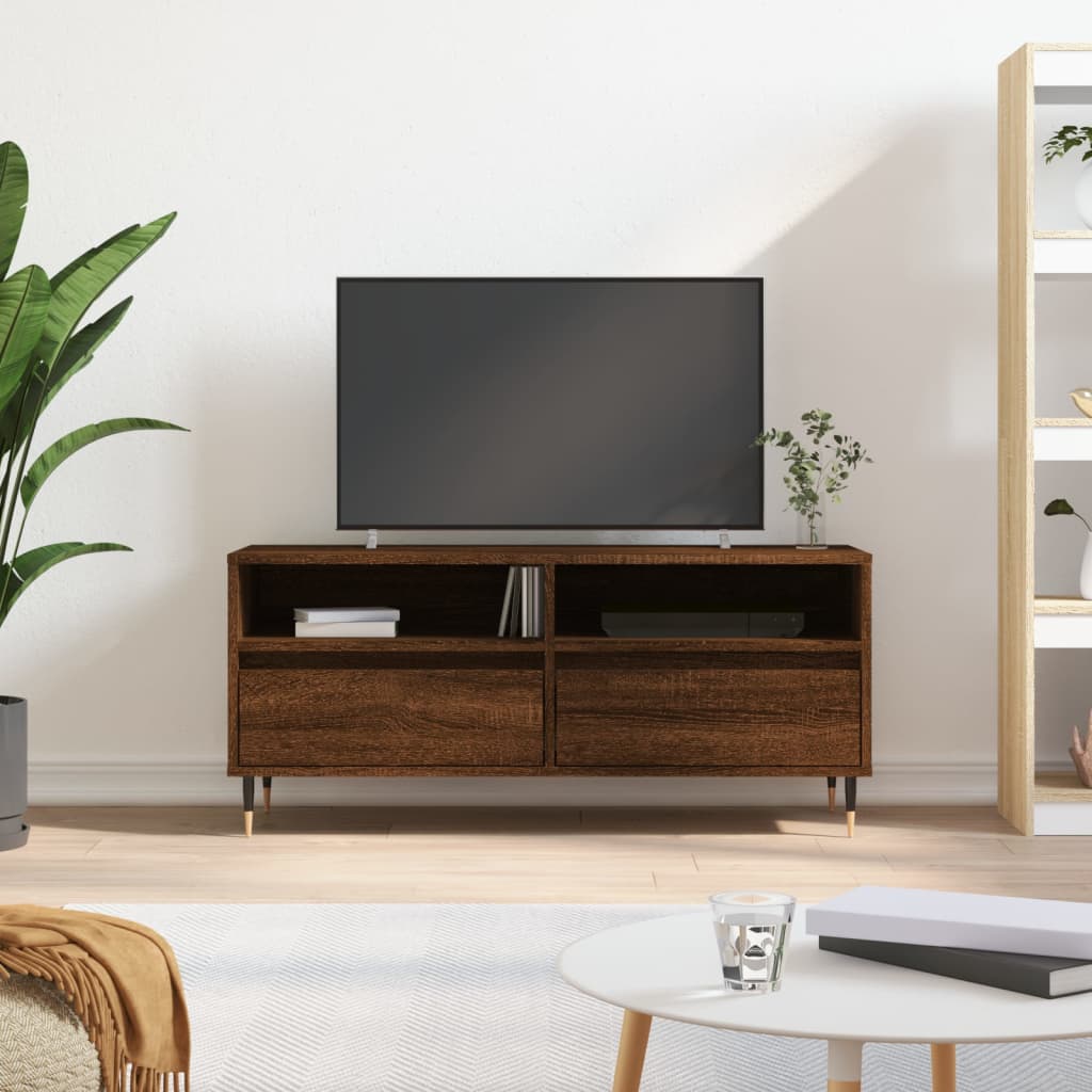 vidaXL barna tölgyszínű szerelt fa TV-szekrény 100x34,5x44,5 cm