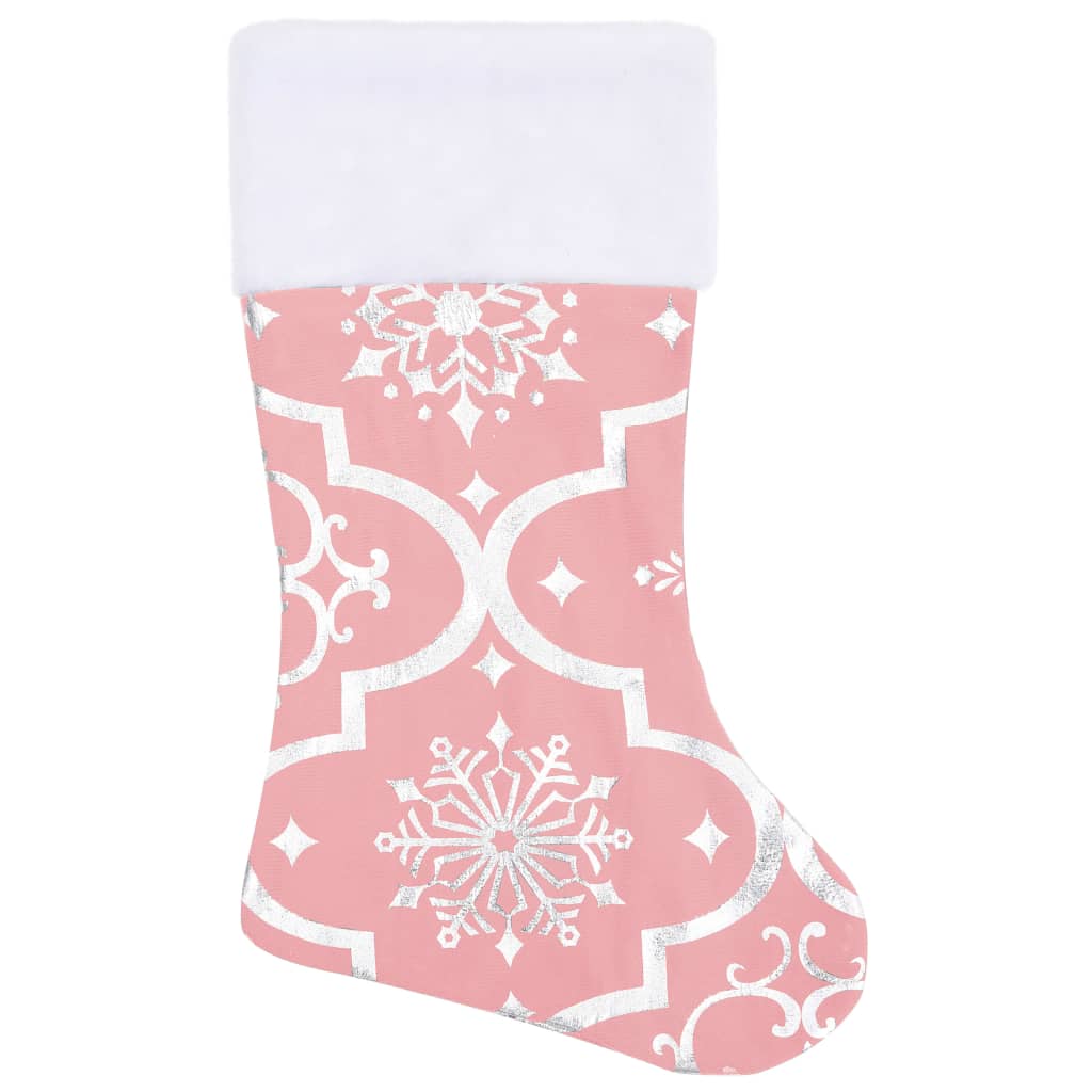 vidaXL fényűző rózsaszín szövet karácsonyfatalp-takaró zoknival 150 cm