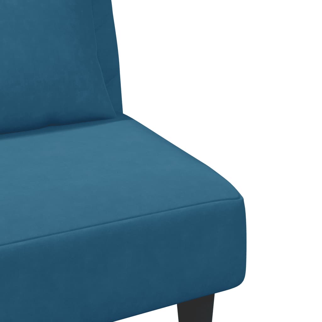 vidaXL 2 részes kék bársony ülőgarnitúra párnákkal