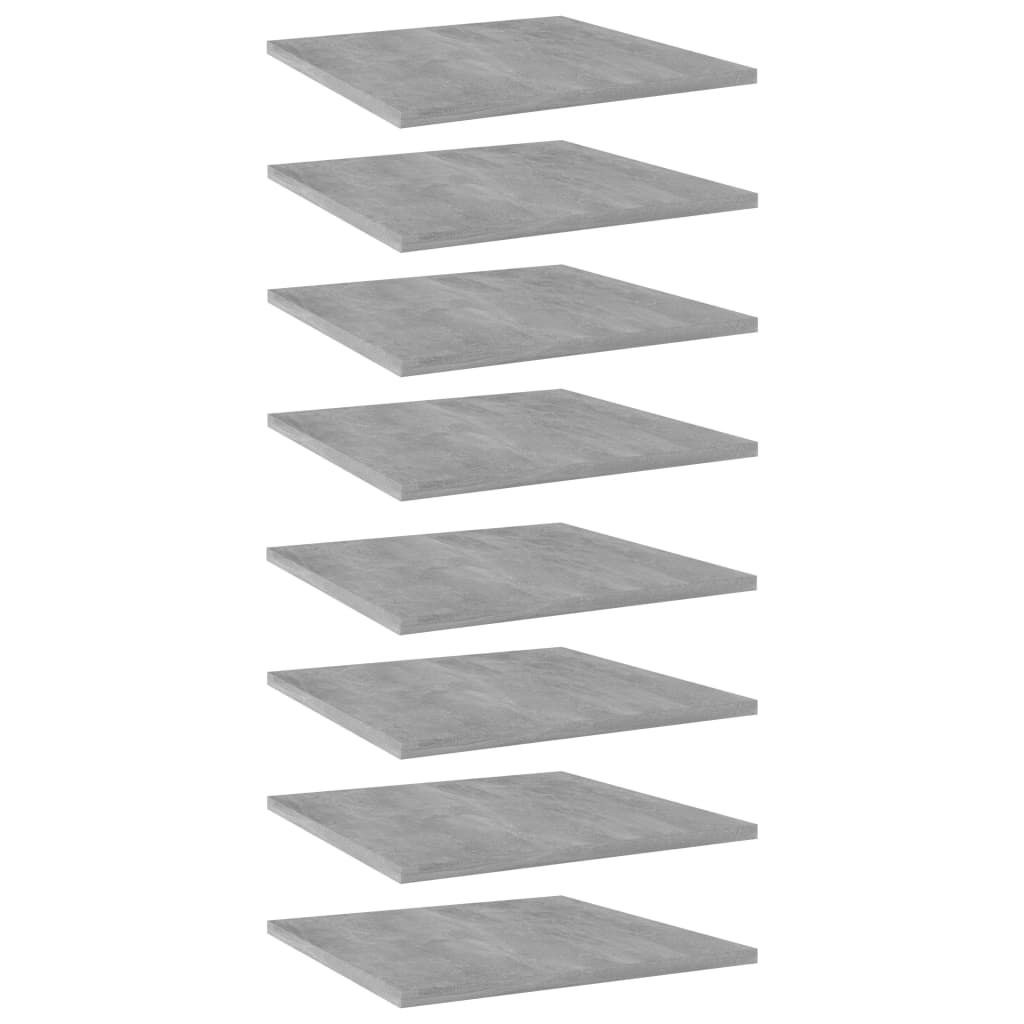 vidaXL 8 db betonszürke forgácslap könyvespolc 40 x 40 x 1,5 cm