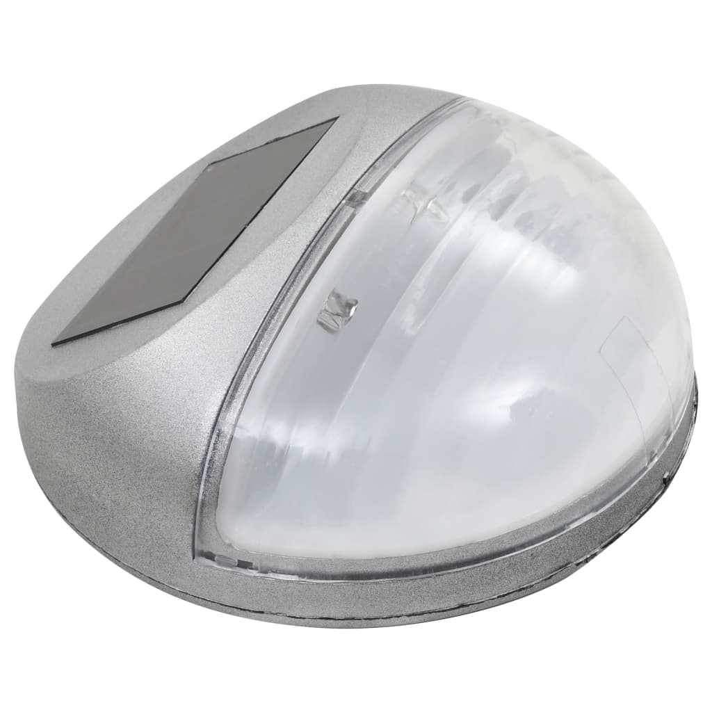 vidaXL 24 db ezüstszínű kerek kültéri napelemes LED falilámpa
