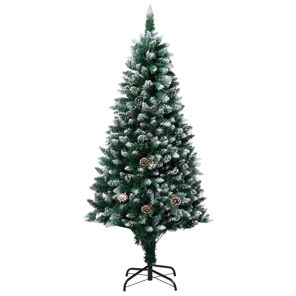 vidaXL műkarácsonyfa LED-del / tobozzal / pelyhes hóval 240 cm