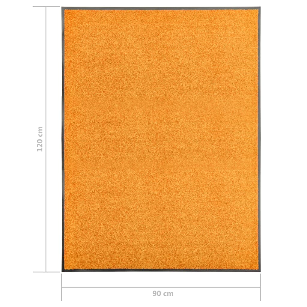 vidaXL narancssárga kimosható lábtörlő 90 x 120 cm