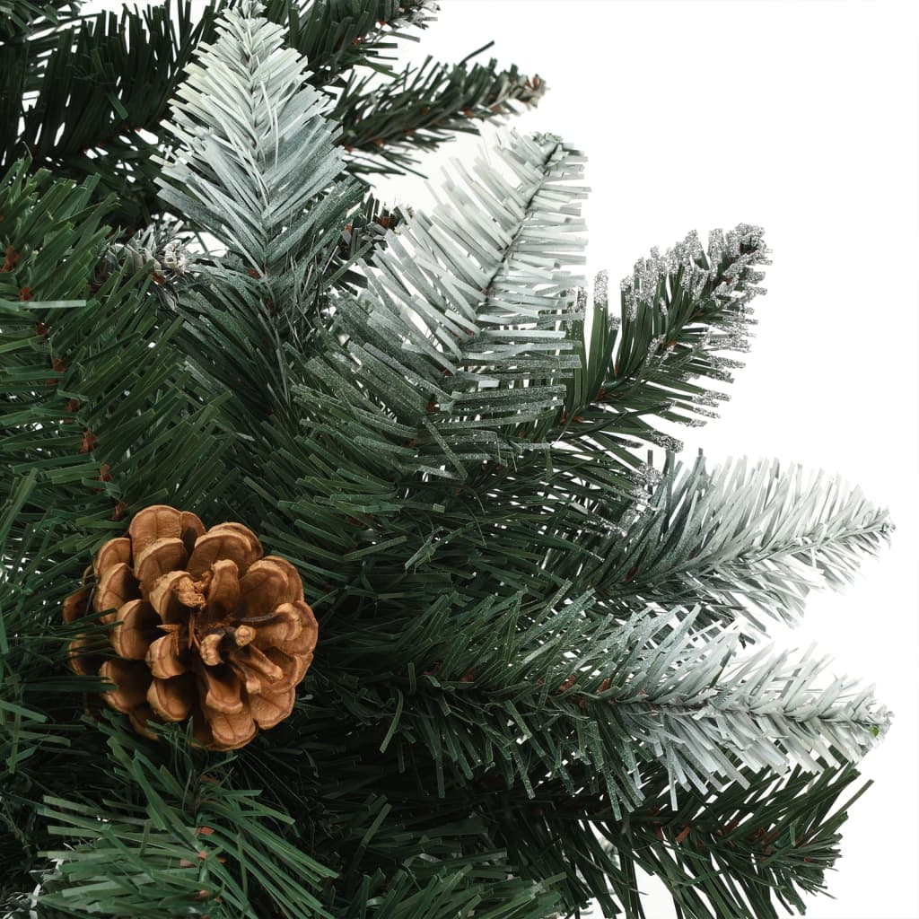 vidaXL megvilágított műkarácsonyfa tobozzal 180 cm