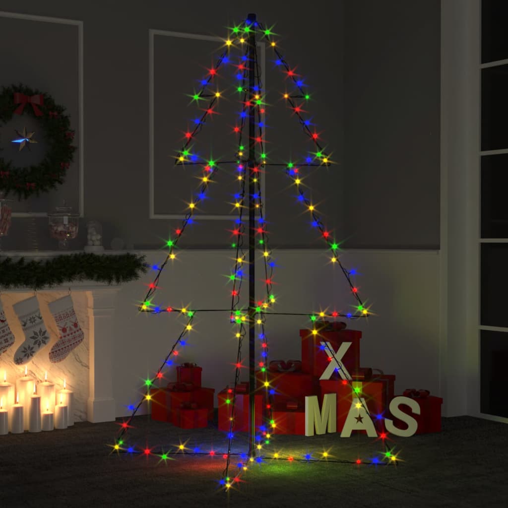 vidaXL 200 LED-es beltéri/kültéri kúp alakú karácsonyfa 98 x 150 cm