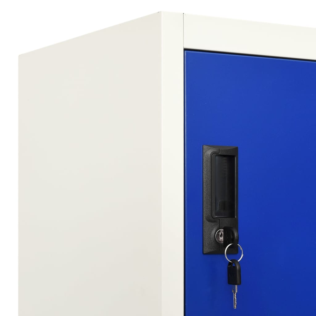 vidaXL szürke-kék acél zárható szekrény 90 x 40 x 180 cm