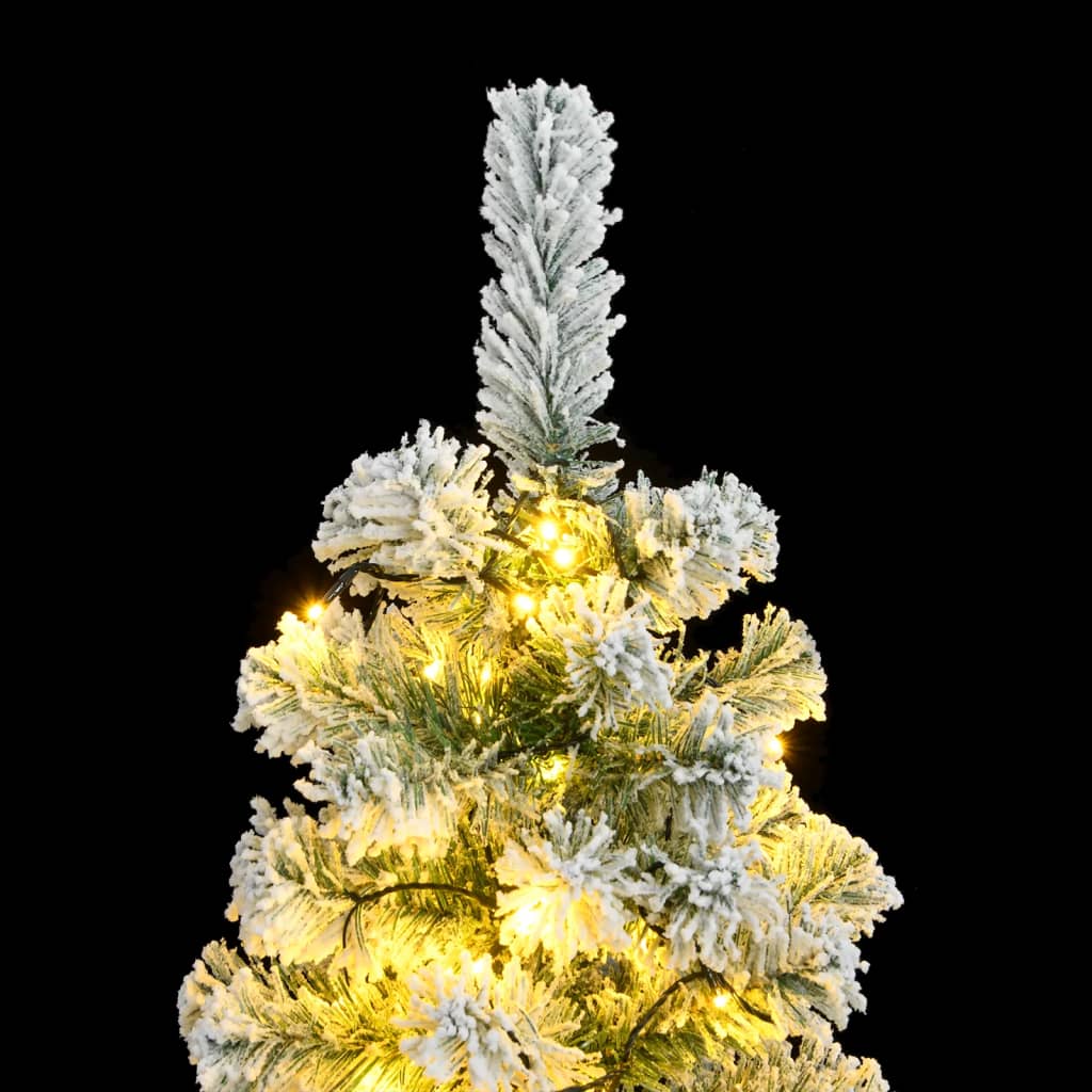 vidaXL csuklópántos műkarácsonyfa 150 LED-del és hóval 120 cm