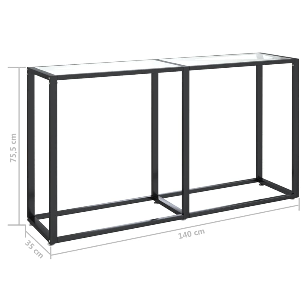 vidaXL átlátszó edzett üveg tálalóasztal 140 x 35 x 75,5 cm