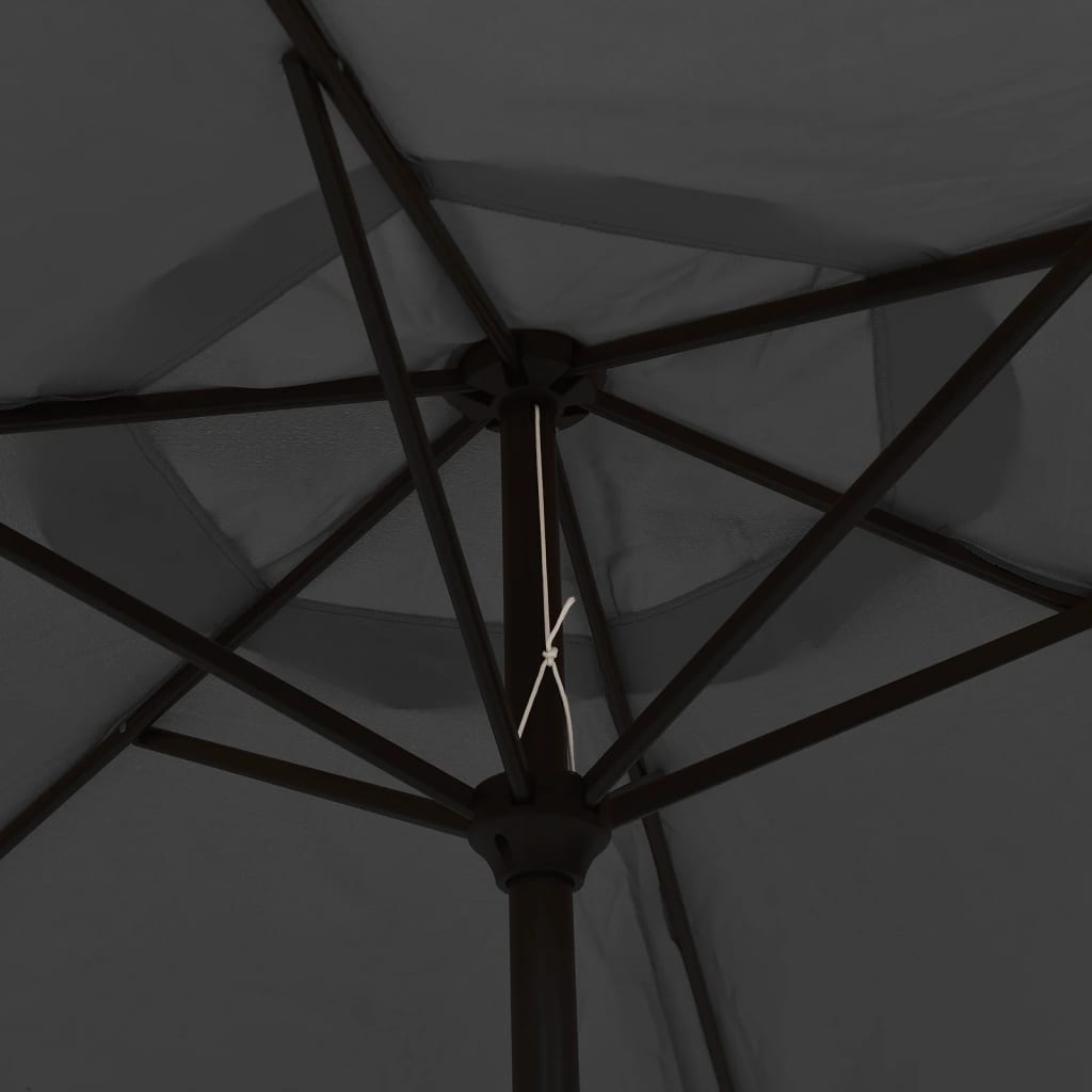 vidaXL antracitszürke kültéri napernyő fémrúddal, 300 cm átmérőjű