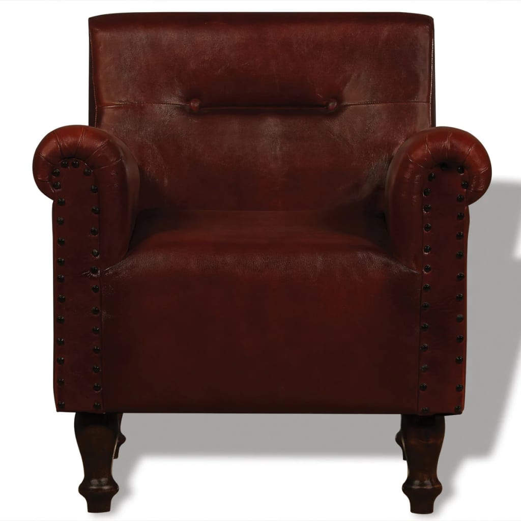 vidaXL barna valódi bőr fotel
