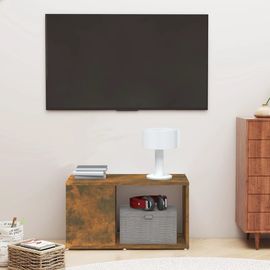 vidaXL füstös tölgy színű szerelt fa TV-szekrény 60 x 24 x 32 cm