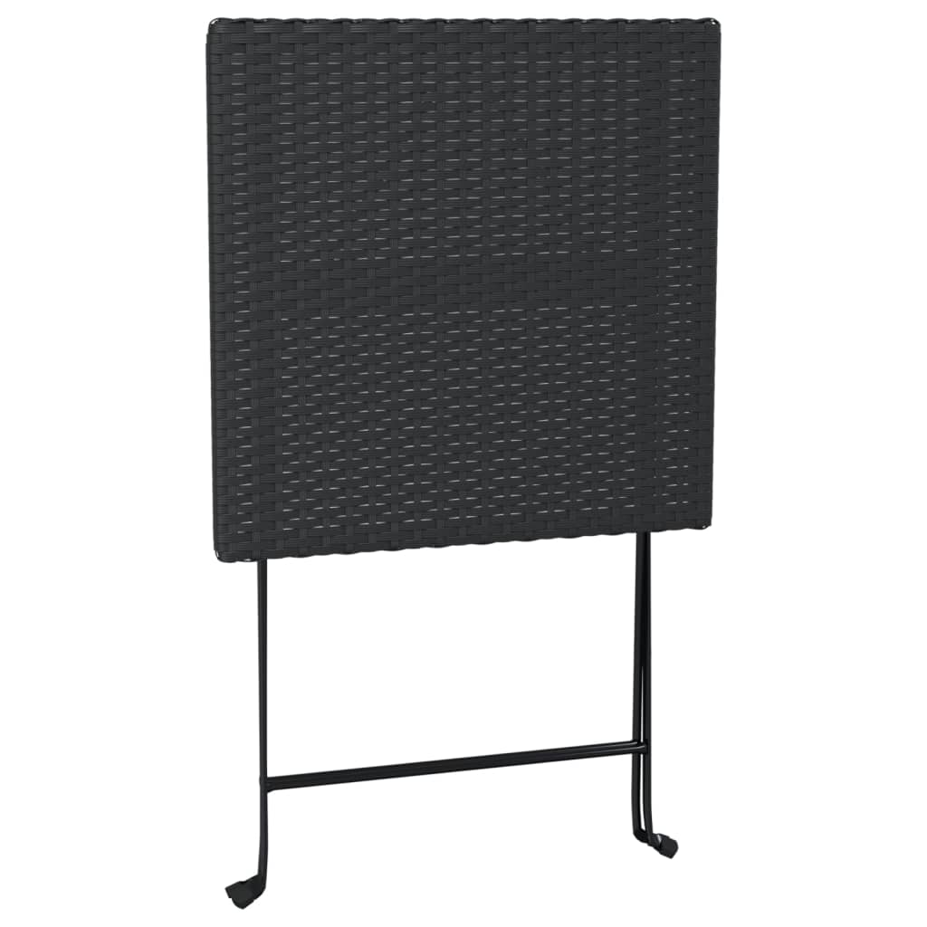 vidaXL fekete összecsukható polyrattan bisztróasztal 55 x 54 x 71 cm