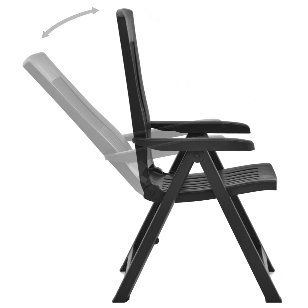 vidaXL 2 db antracitszürke műanyag dönthető kerti szék