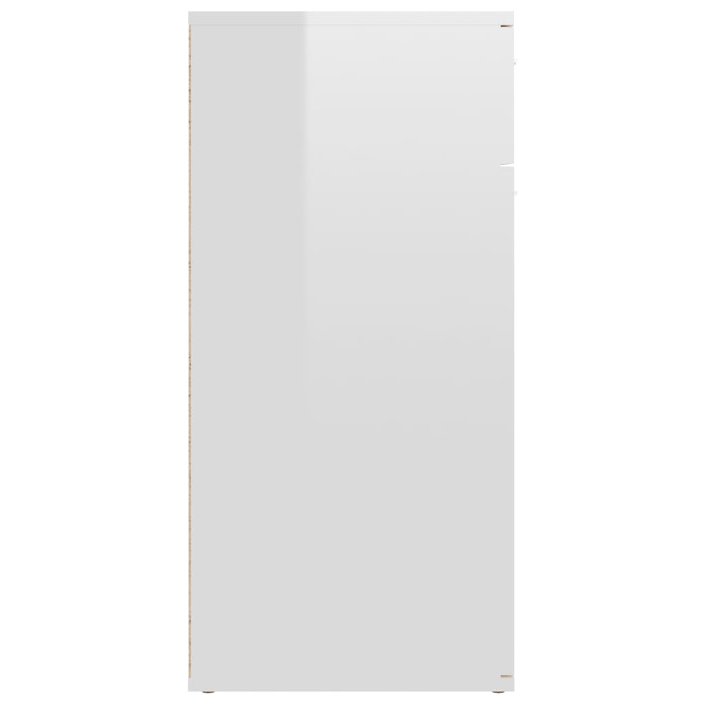 vidaXL magasfényű fehér forgácslap tálalószekrény 80 x 36 x 75 cm