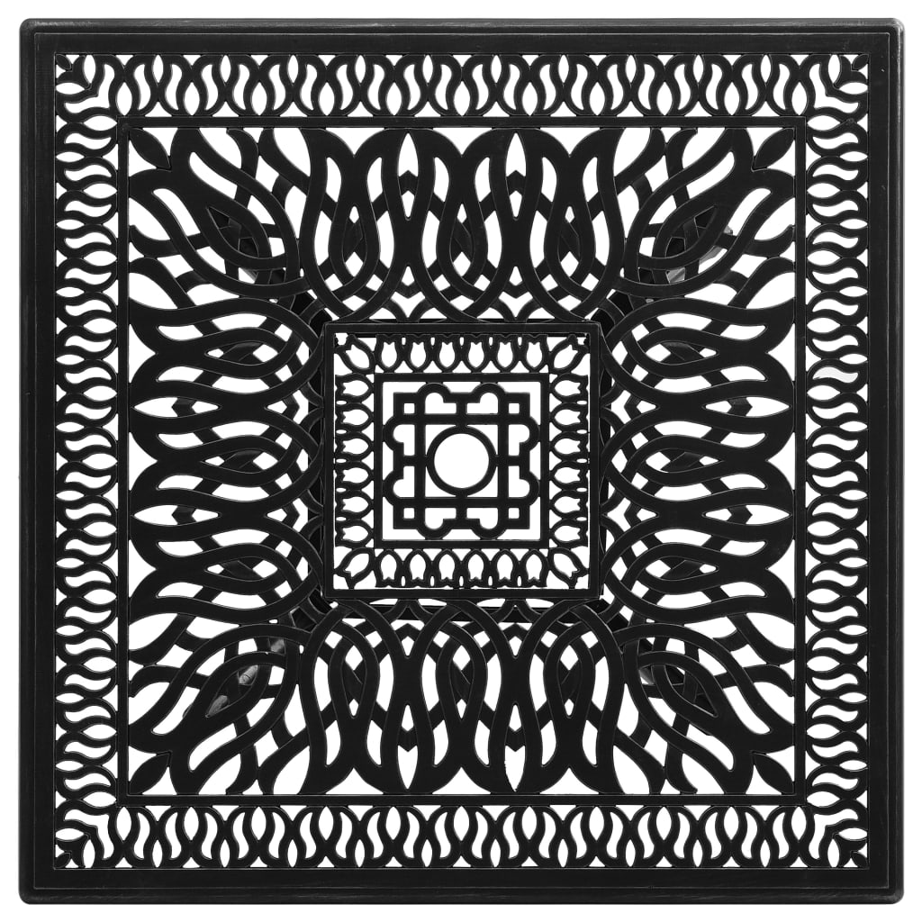 vidaXL fekete öntött alumínium kerti asztal 90 x 90 x 73 cm