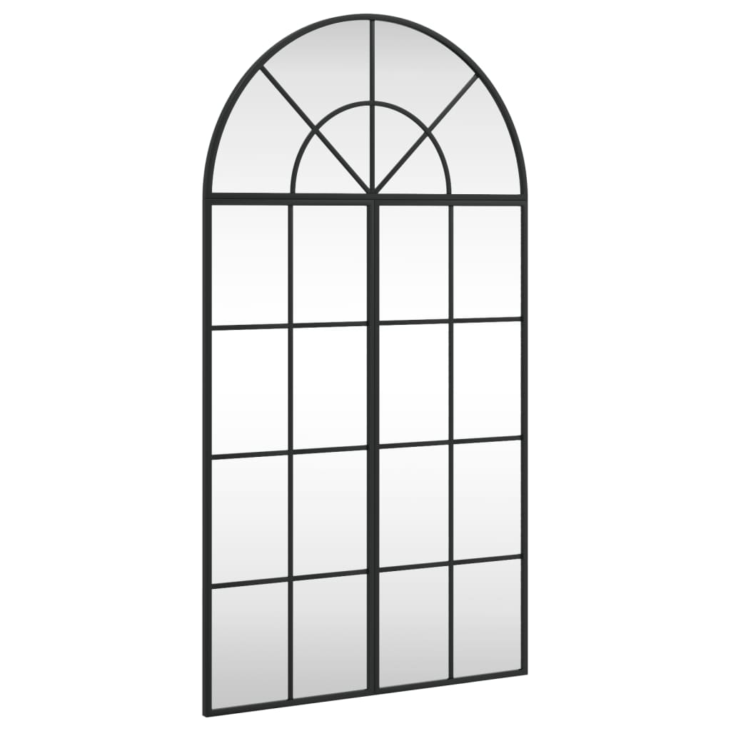 vidaXL fekete ívelt vas fali tükör 60 x 110 cm