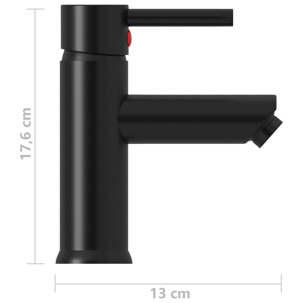 vidaXL fekete fürdőszobai mosdócsaptelep 130 x 176 mm