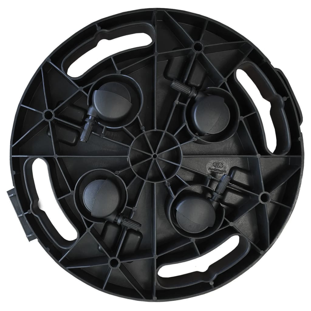 vidaXL 2 db fekete kerekes virágtartó átmérő 30 cm 170 kg