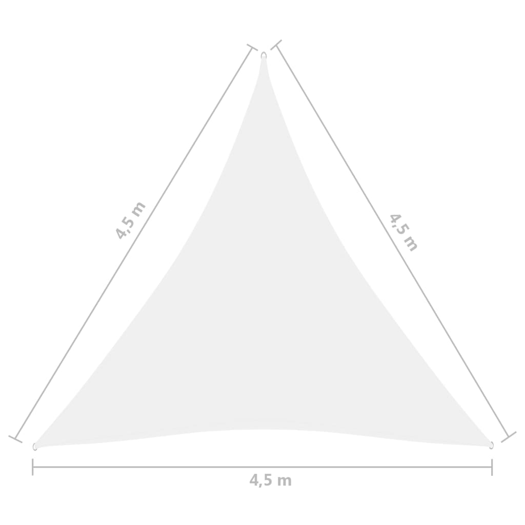 vidaXL fehér háromszögű oxford-szövet napvitorla 4,5 x 4,5 x 4,5 m