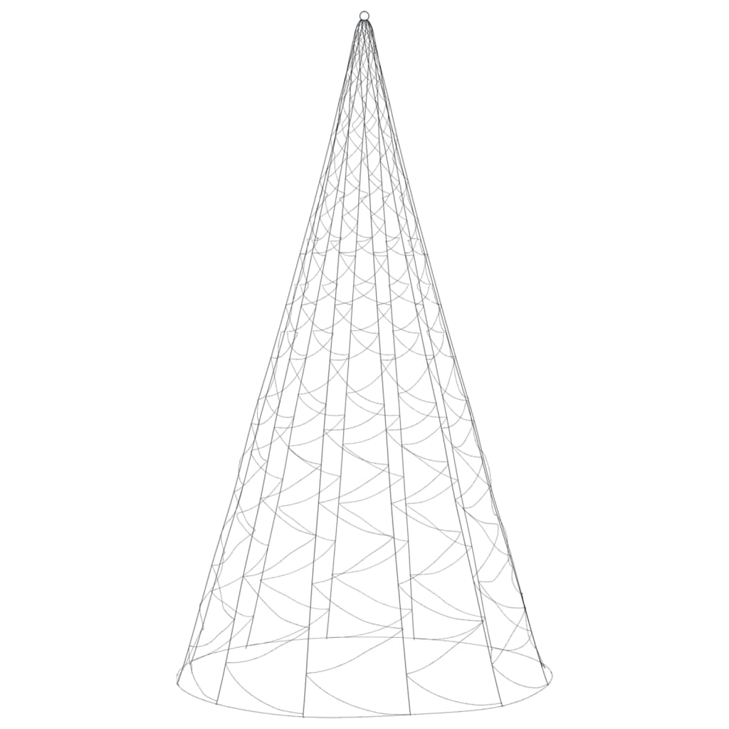 vidaXL karácsonyfa zászlórúdon 1400 meleg fehér LED-del 500 cm