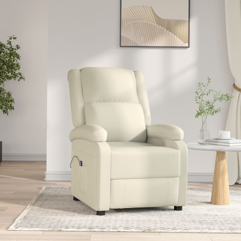 vidaXL fehér műbőr elektromos dönthető fotel