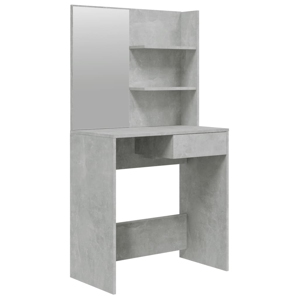 vidaXL betonszürke fésülködőasztal tükörrel 74,5 x 40 x 141 cm