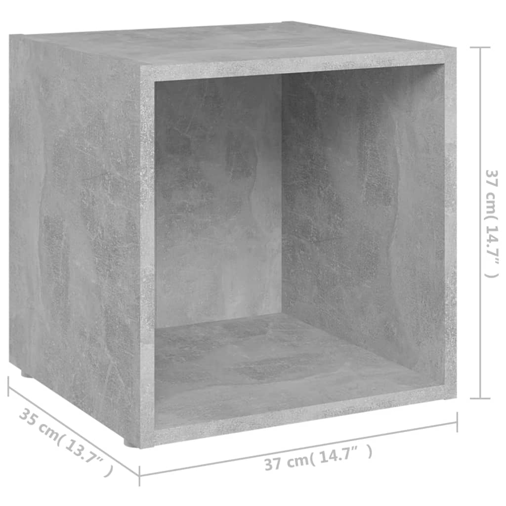 vidaXL 2 db betonszürke forgácslap TV-szekrény 37 x 35 x 37 cm