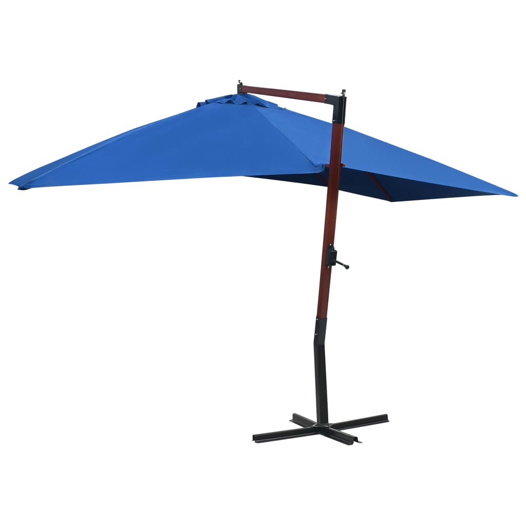 vidaXL kék függő napernyő farúddal 400 x 300 cm