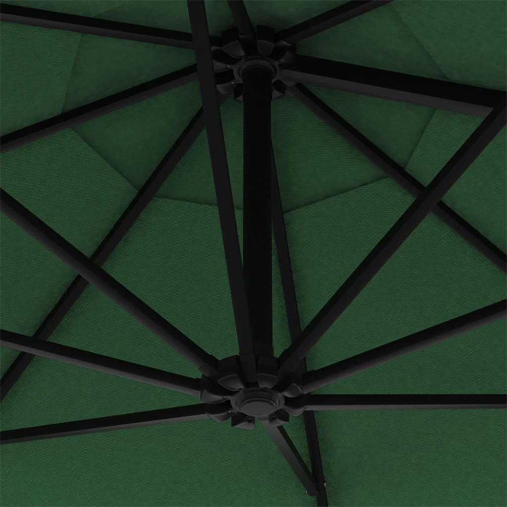 vidaXL zöld falra szerelhető napernyő fémrúddal 300 cm