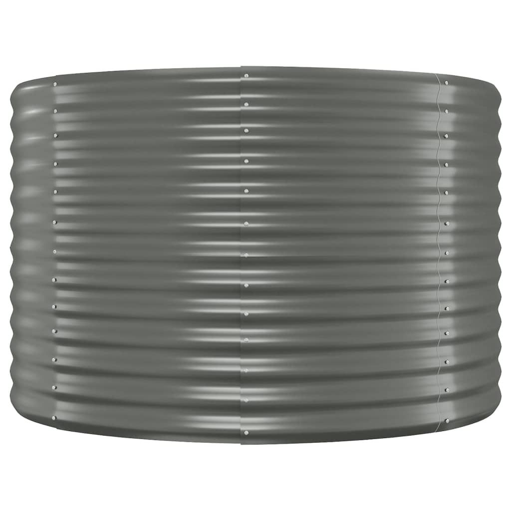 vidaXL szürke porszórt acél kerti magaságyás 322x100x68 cm