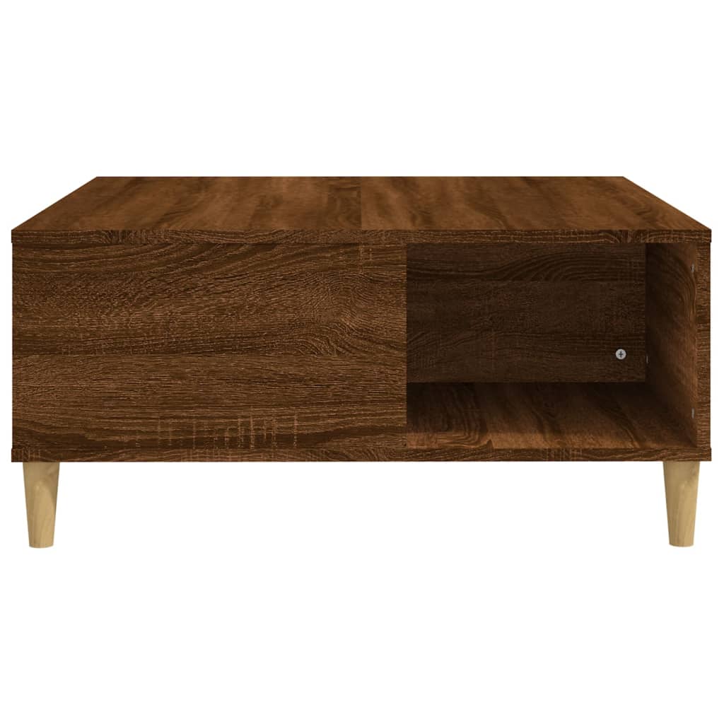 vidaXL barna tölgyszínű szerelt fa dohányzóasztal 80x80x36,5 cm