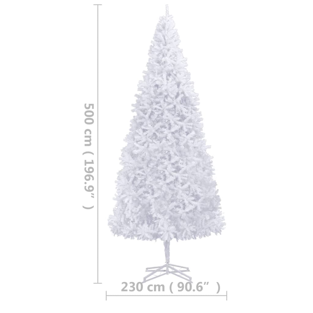 vidaXL fehér megvilágított műkarácsonyfa 500 cm