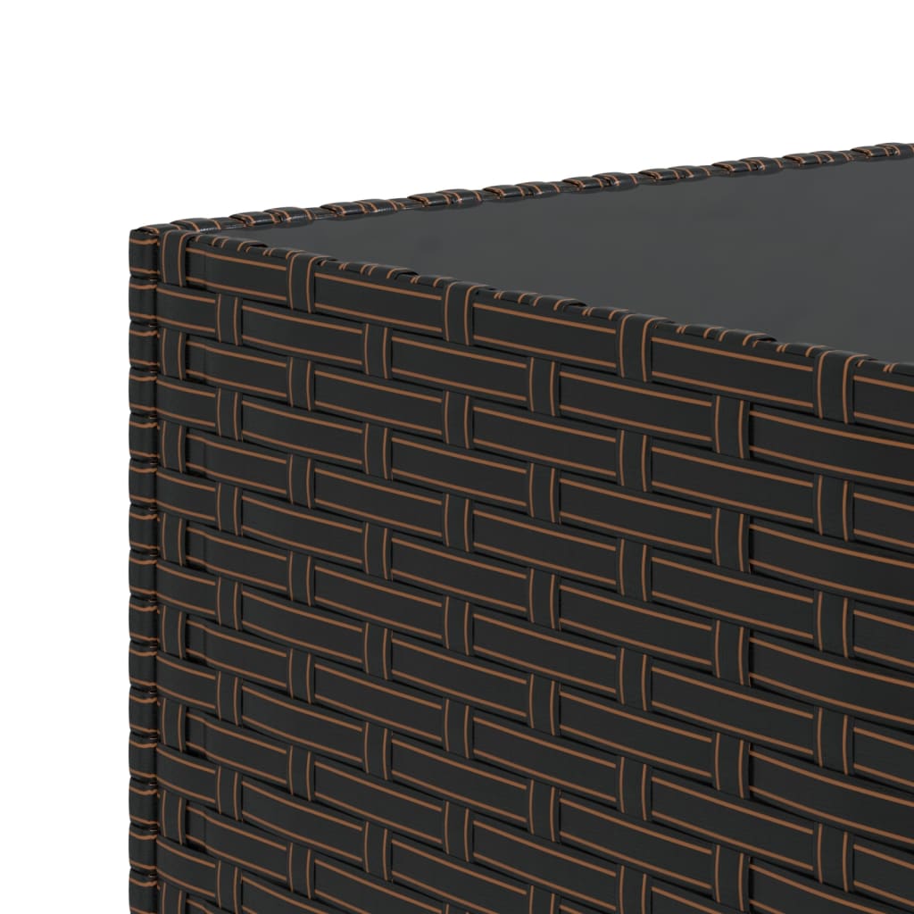 vidaXL barna polyrattan négyzet alakú kerti dohányzóasztal 50x50x30 cm