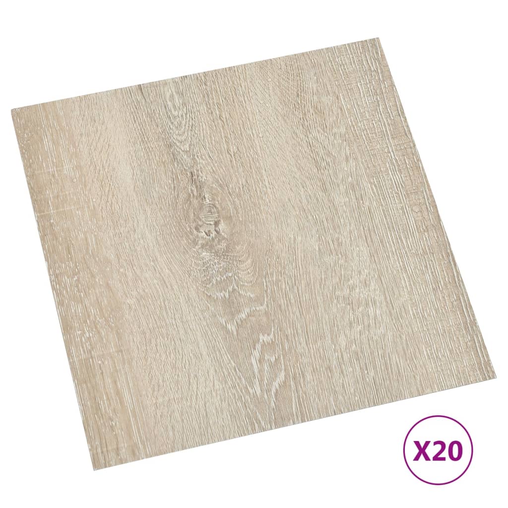 vidaXL 20 db bézs színű öntapadó PVC padlólap 1,86 m²