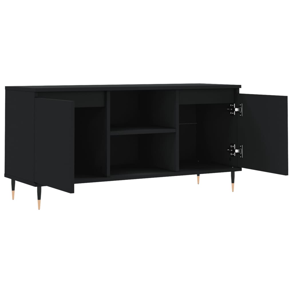 vidaXL fekete szerelt fa TV-szekrény 104x35x50 cm