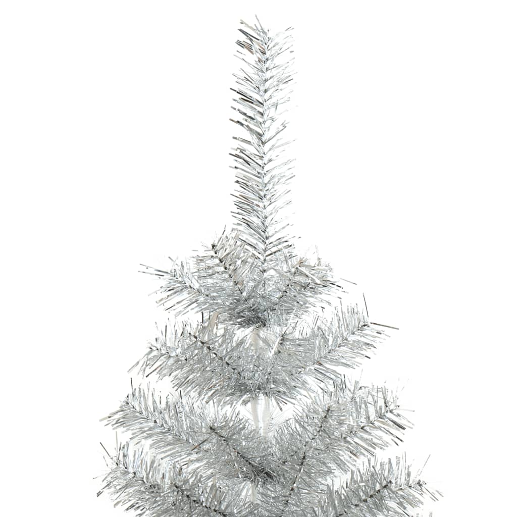 vidaXL ezüstszínű PET műkarácsonyfa állvánnyal 240 cm