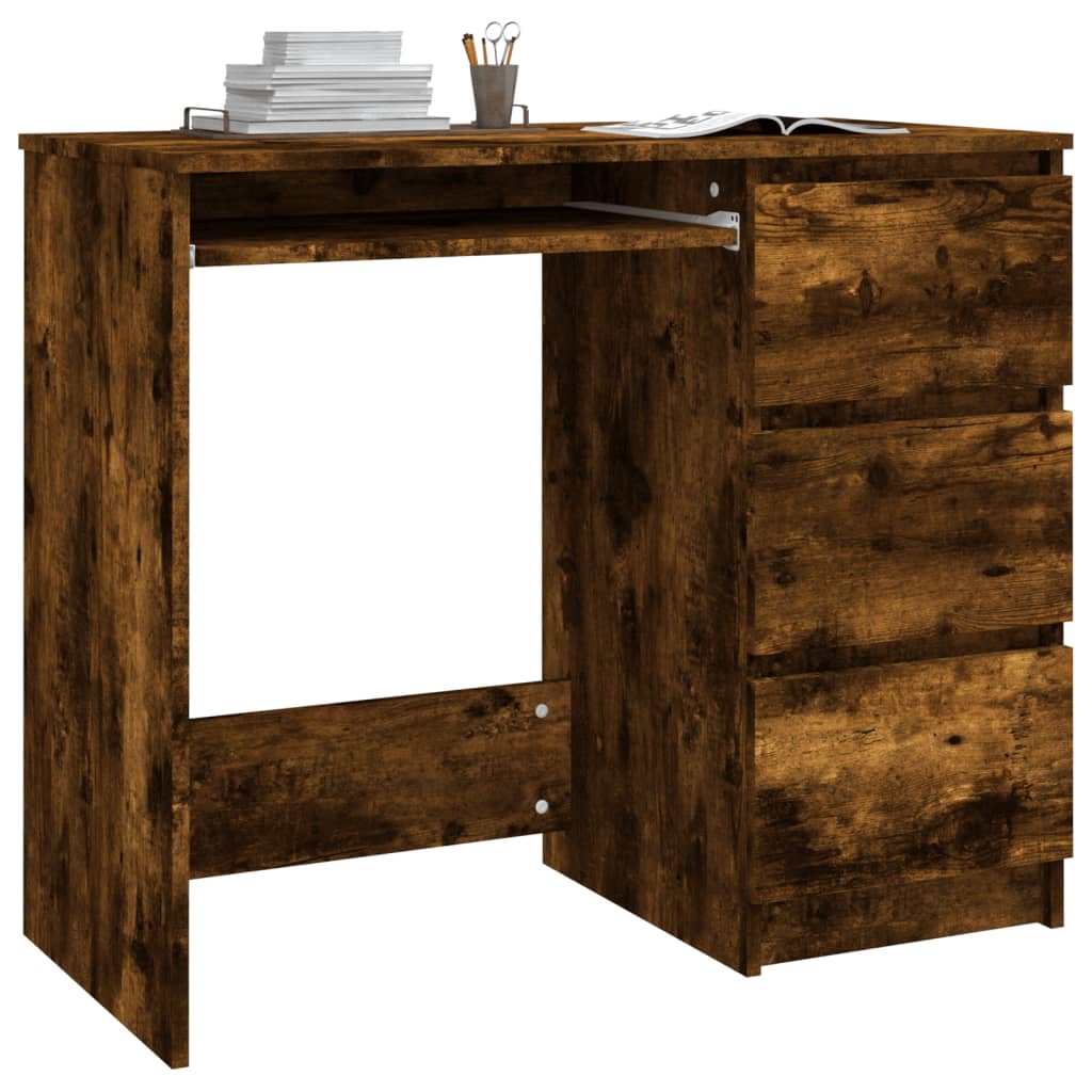vidaXL füstös tölgy színű szerelt fa íróasztal 90 x 45 x 76 cm
