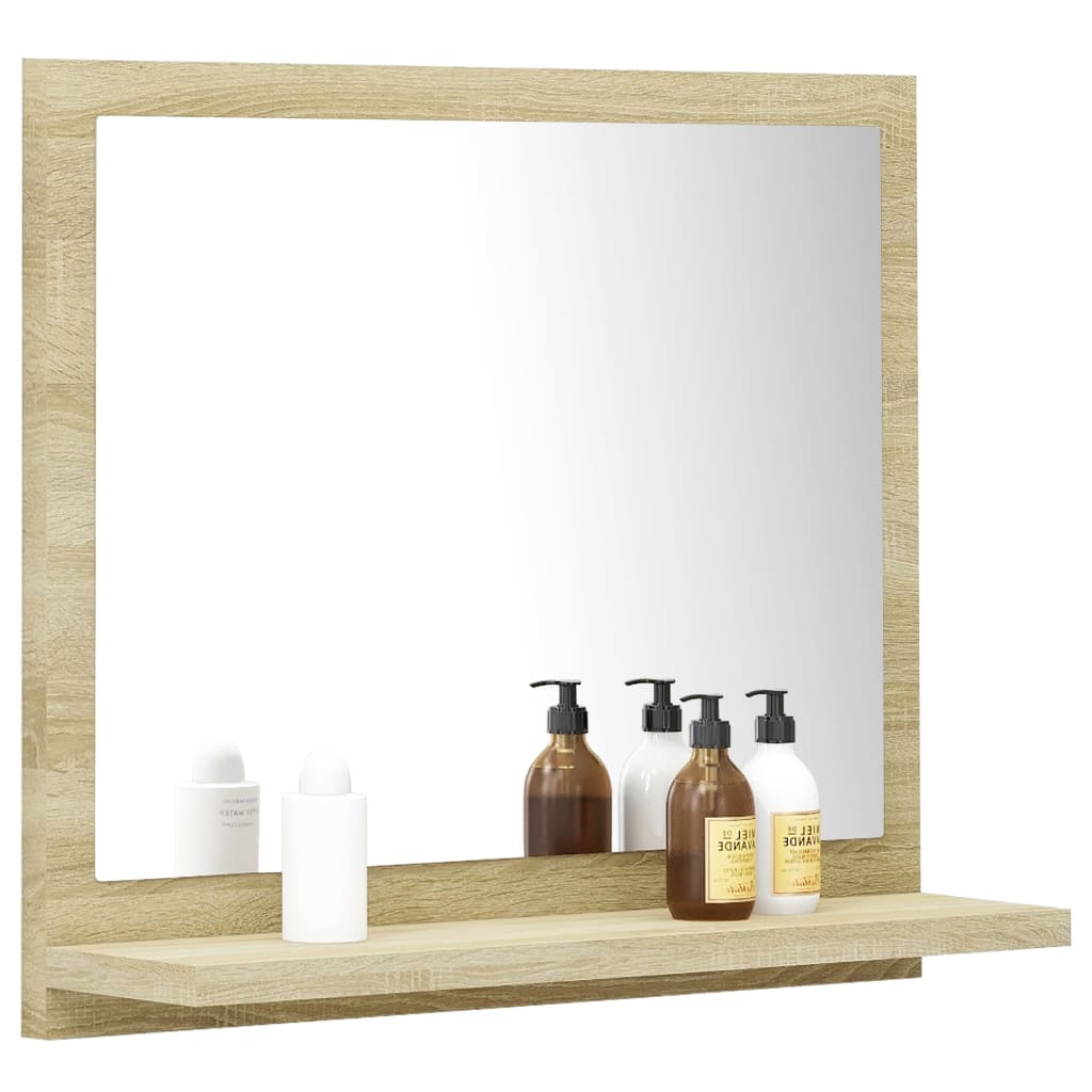 vidaXL sonoma-tölgy színű forgácslap fürdőszobai tükör 40x10,5x37 cm