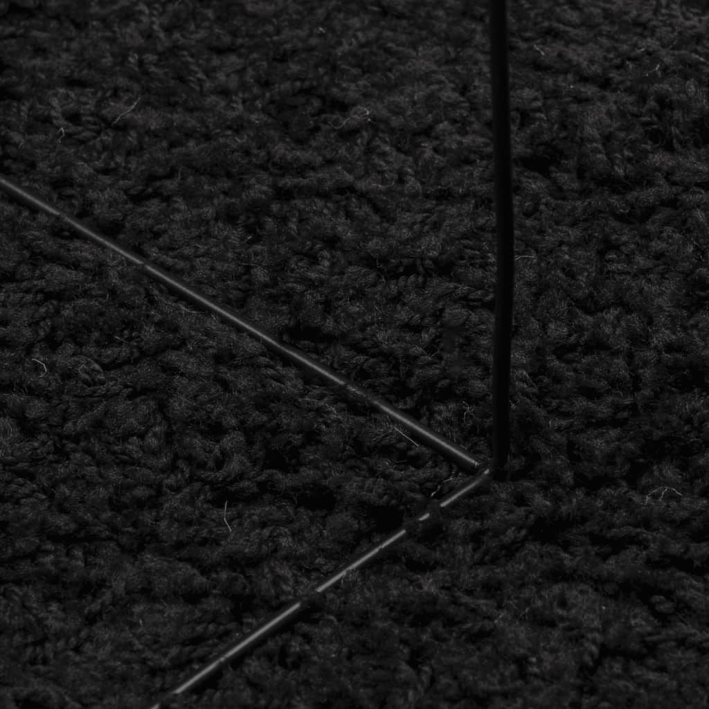 vidaXL PAMPLONA fekete magas szálú bolyhos modern szőnyeg 240 x 340 cm