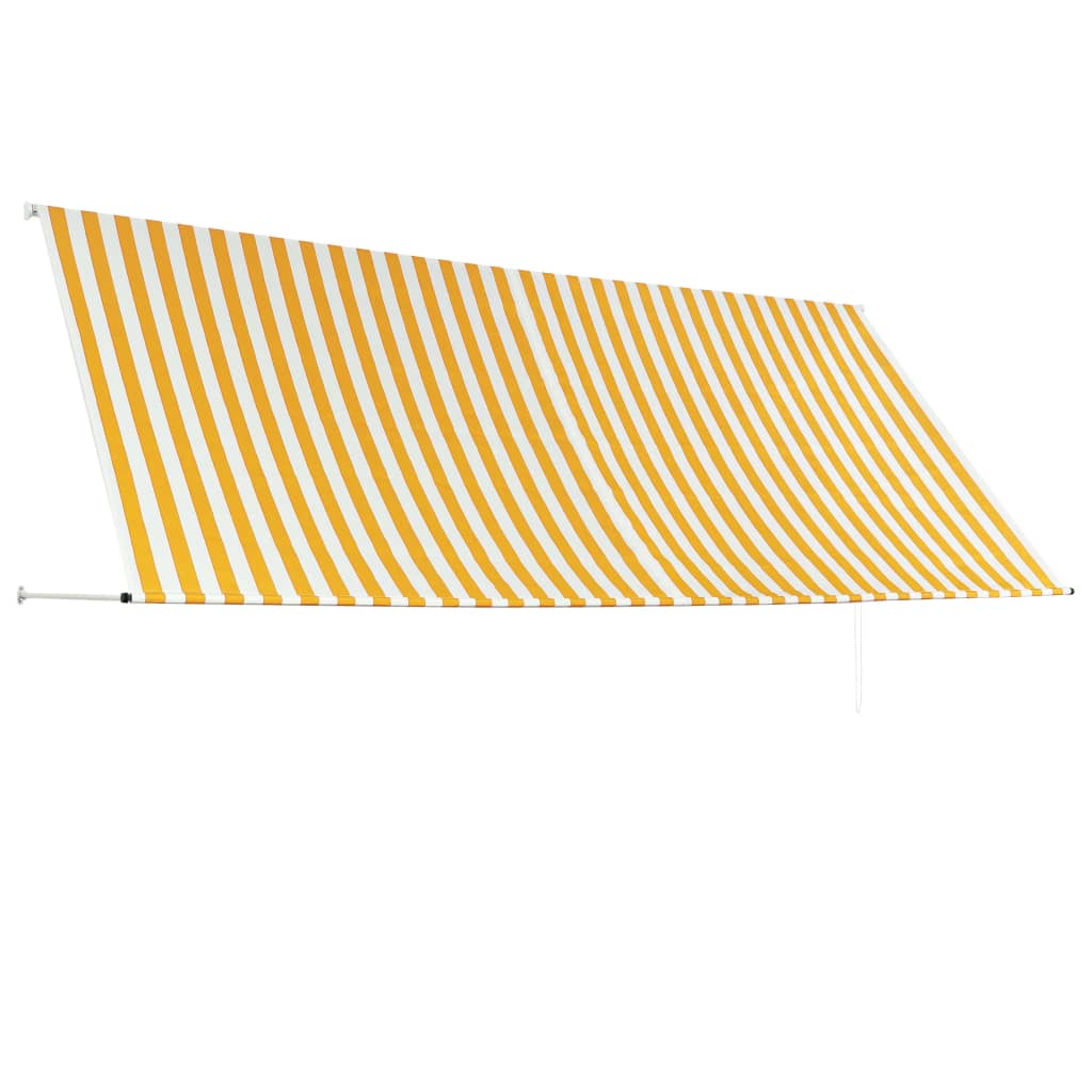 vidaXL feltekerhető sárga és fehér napellenző 350 x 150 cm