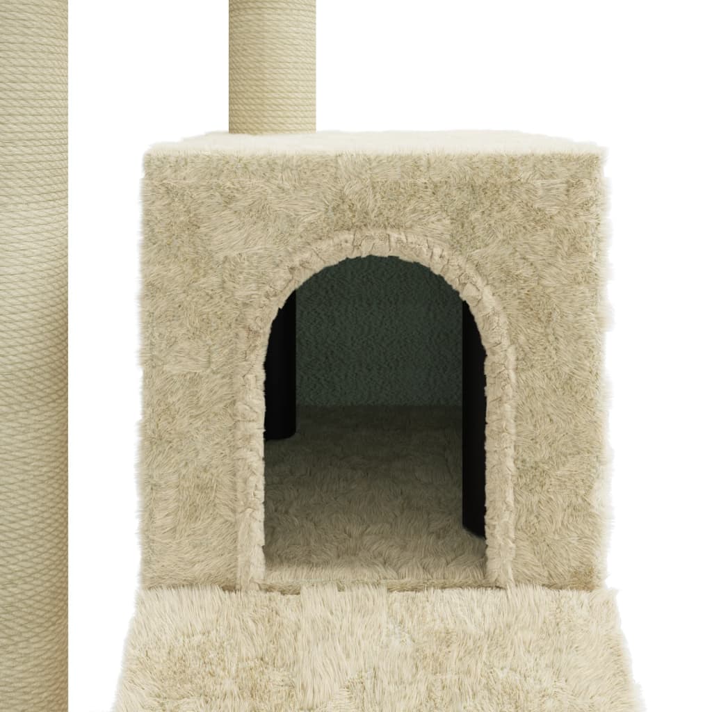 vidaXL krémszínű macskabútor szizál kaparófákkal 92 cm