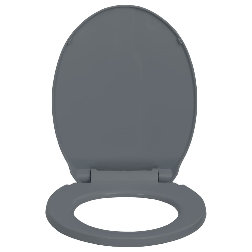 vidaXL szürke ovális WC-ülőke lassan csukódó fedéllel