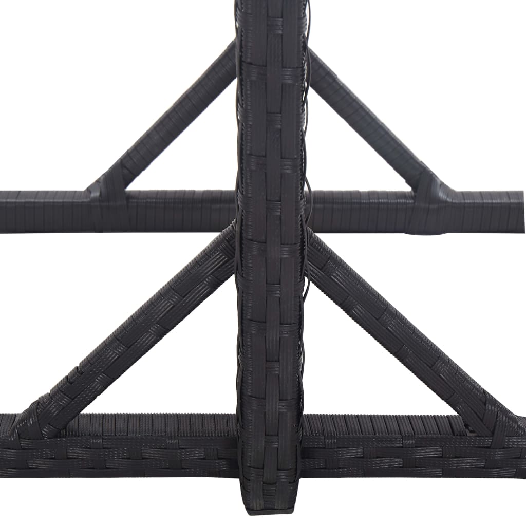 vidaXL fekete polyrattan és üveglapos kerti asztal 110 x 53 x 72 cm