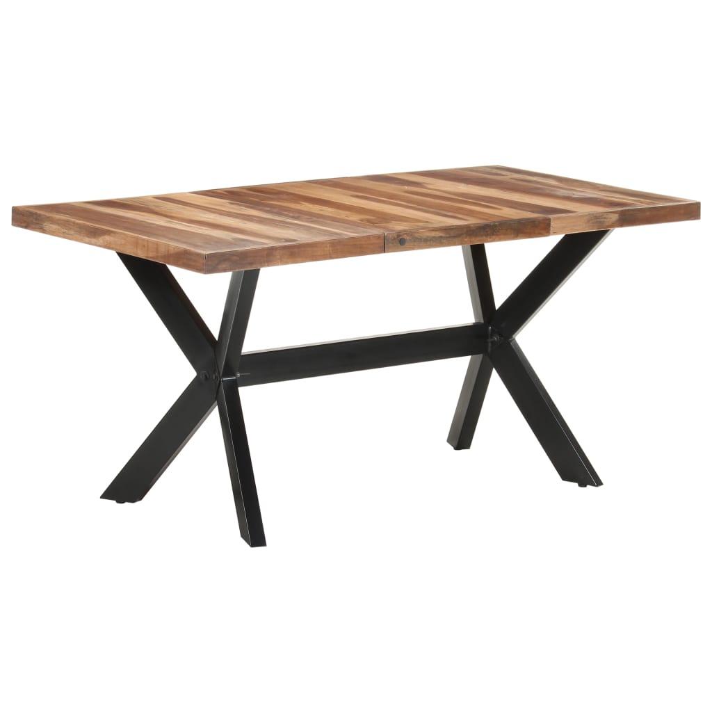 vidaXL tömör fa étkezőasztal mézszínű felülettel 160 x 80 x 75 cm